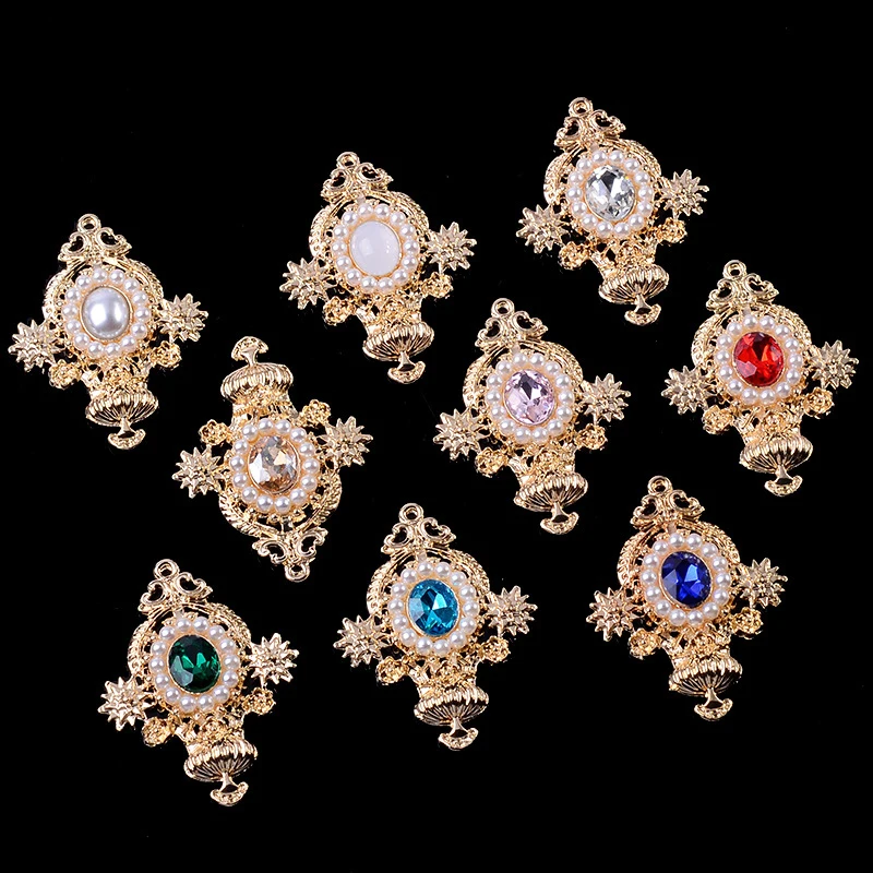 

1Pc Flat Bottom Alloy Pendant Jewelry DIY Clothing Hair Accessories Rhinestone Decoration Material