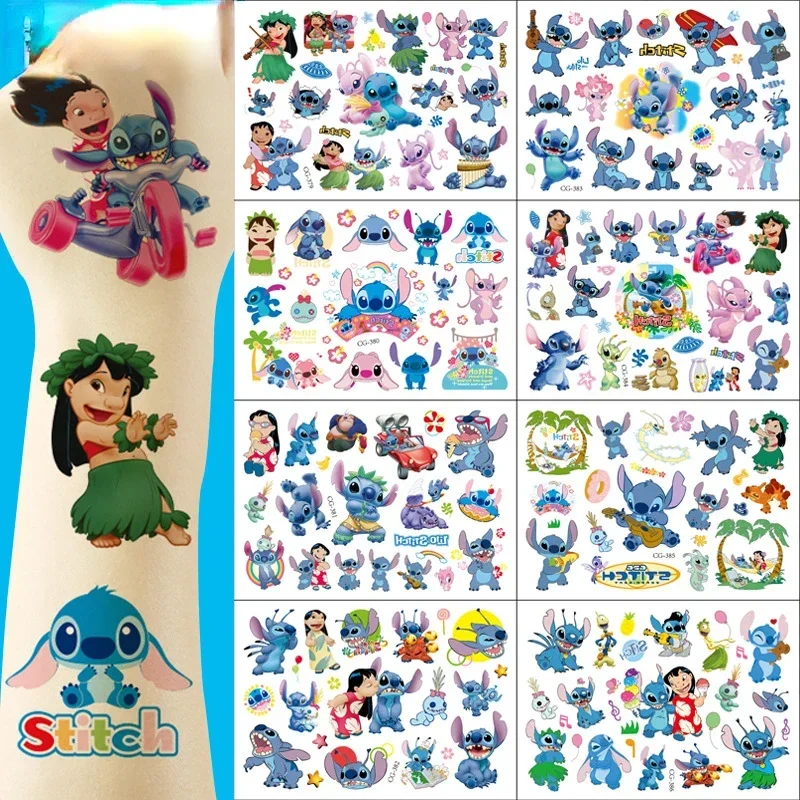 Lilo&Stitch Treasure Cartoon Tattoo Stickers Waterproof Cute Anime Sticker Birthday Party Supplies Decoration Kids Gift