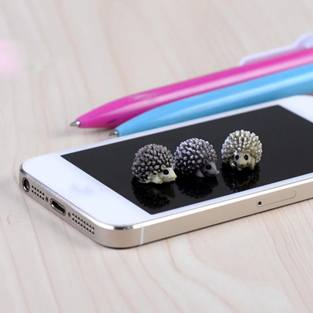 

10Pcs Resin Hedgehog Miniature Hand-Painted Desktop Decor Black White Micro Landscape DIY Home Gift Mini Hedgehog