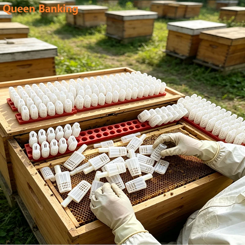 Beekeeping Queen Rearing JZBZ Shipping Bar Queen Banking Frame Bee Cage Queen Bee Transport Cage Moving Isolator Beekeeping Tool