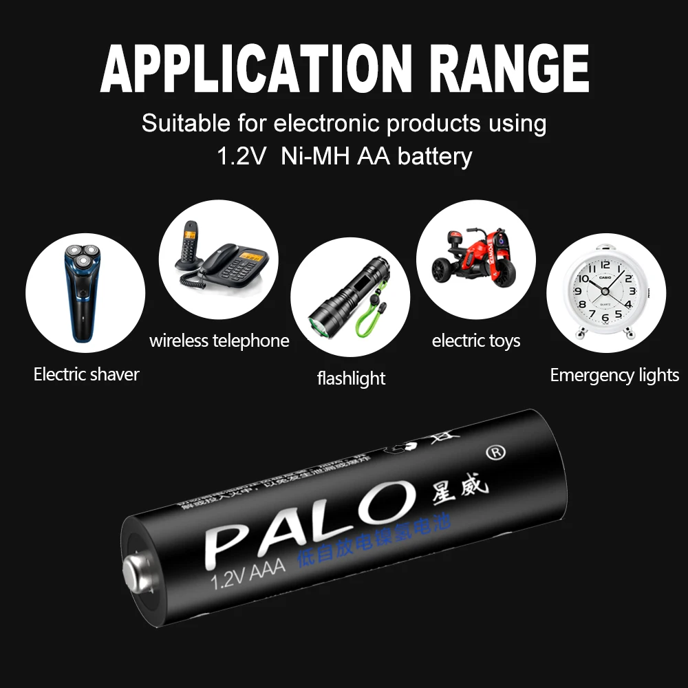 PALO 4-20 قطعة 1.2 فولت 1100 مللي أمبير نيمه ni-mh AAA بطارية قابلة للشحن بطاريات AAA مع LCD شاحن بطاريات ذكي للبطارية AA AAA