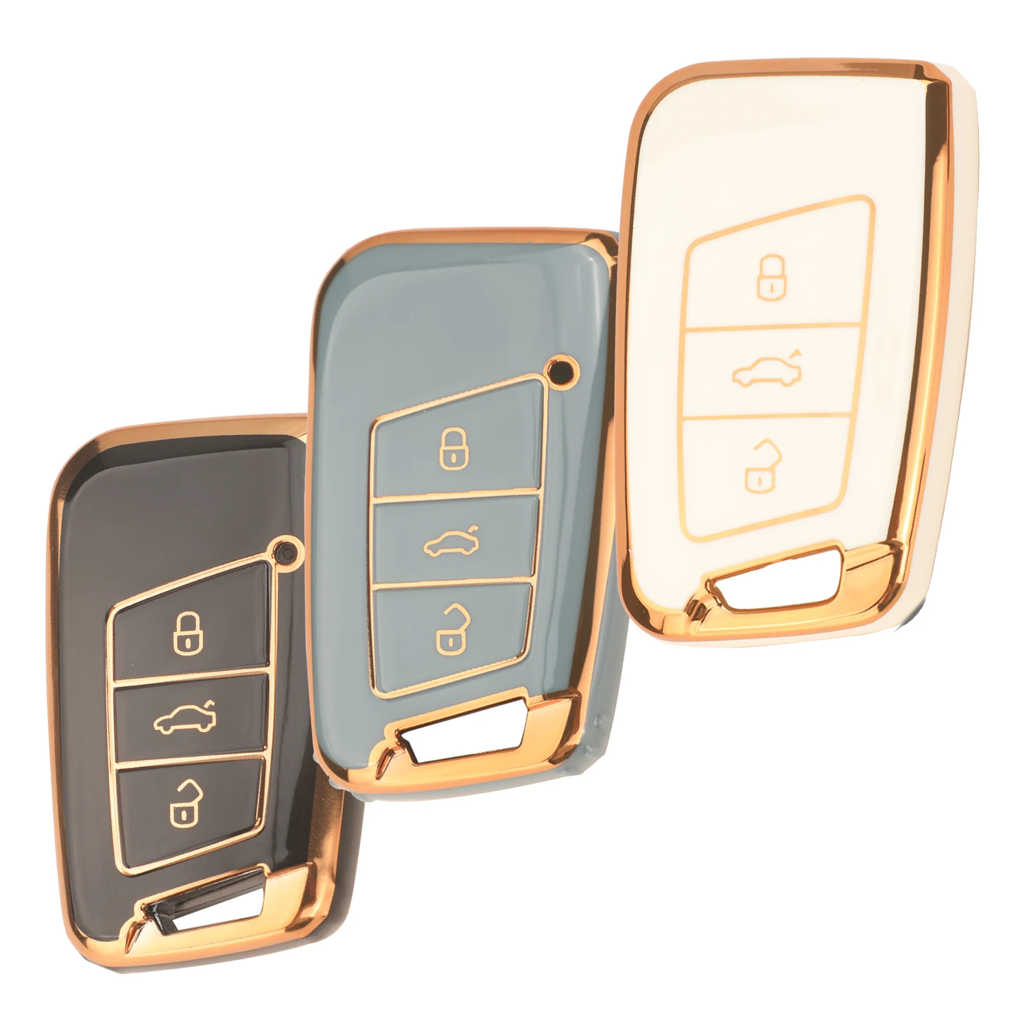 jingyuqin New Arrival 3 BTNS TPU Car Key Fob Bag Cover Case For Volkswagen VW Magotan Passat B8 Skoda A7 Smart Protector