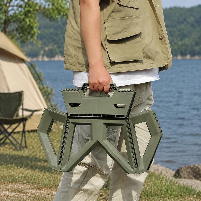 Portable Lightweight Folding Stool - Durable Outdoor Seat for Beach, Fishing, and Camping Activities