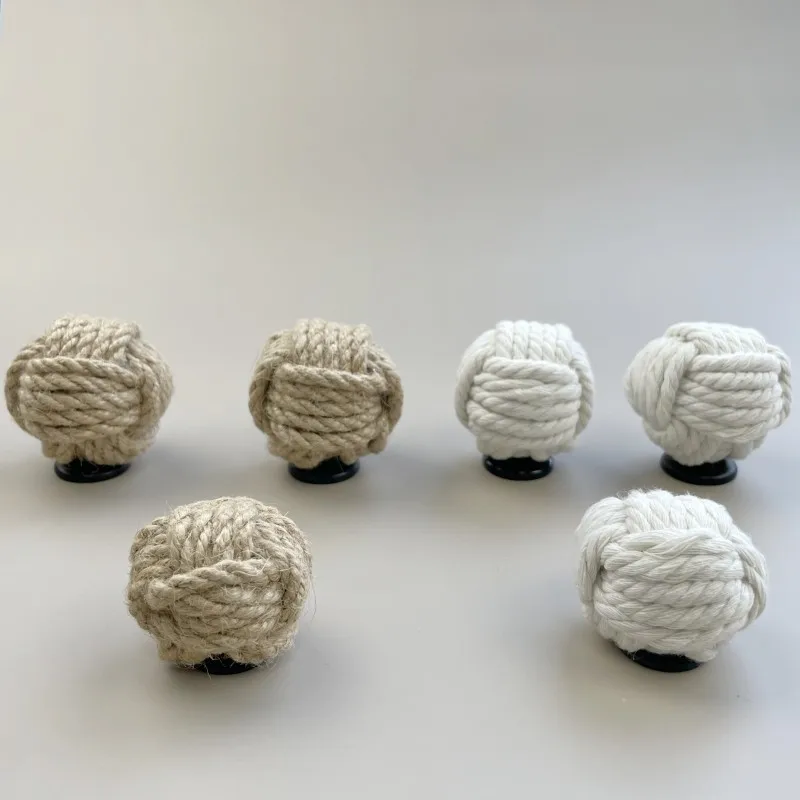 

Creative rope material single-hole furniture handles spherical kitchen cabinet handles Home decoration hardware