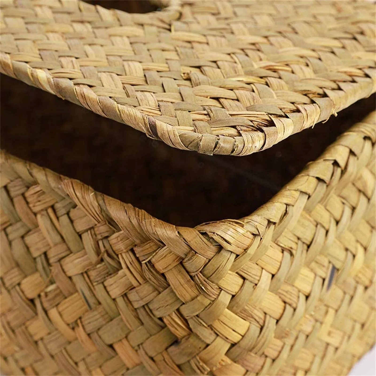 New Rattan Tissue Box Home Decoration Handmade Desktop Tissue Rattan Tissue Box For Barthroom,home,hotel And Office