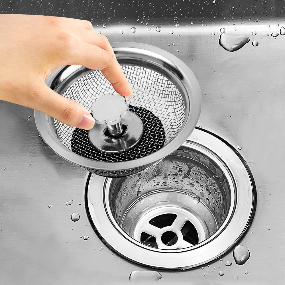 Kitchen Sink Filter Leak Net Home Floor Drain Stainless Steel Sink Strainer Bathroom Floor Stopper Hair Catcher Cleaning Tools