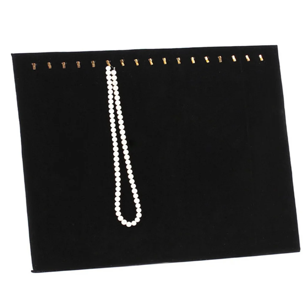 

1pc Hook Jewelry Display Stand 17 Hooks For Necklace Bracelet Storage Foldable Organizer Rack Black Jewelry Store Display Tool