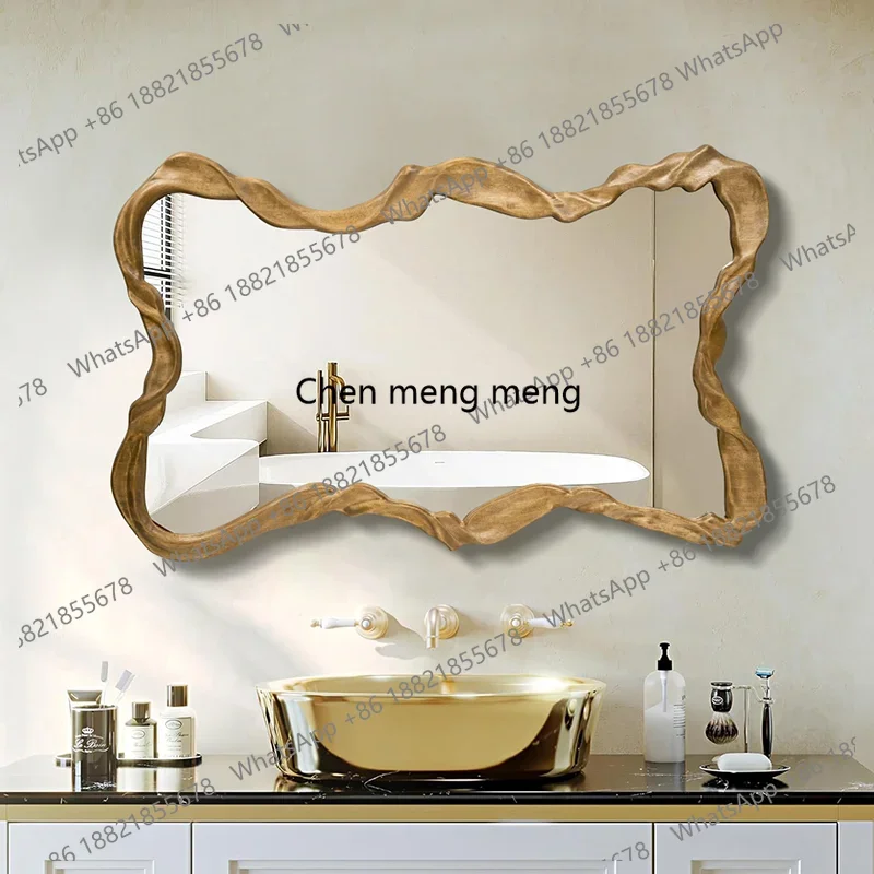 M183 French Style Irregular Full-Length Mirror Luxury Dressing Mirror Entryway Wall-Mounted High-End Decorative Mirror