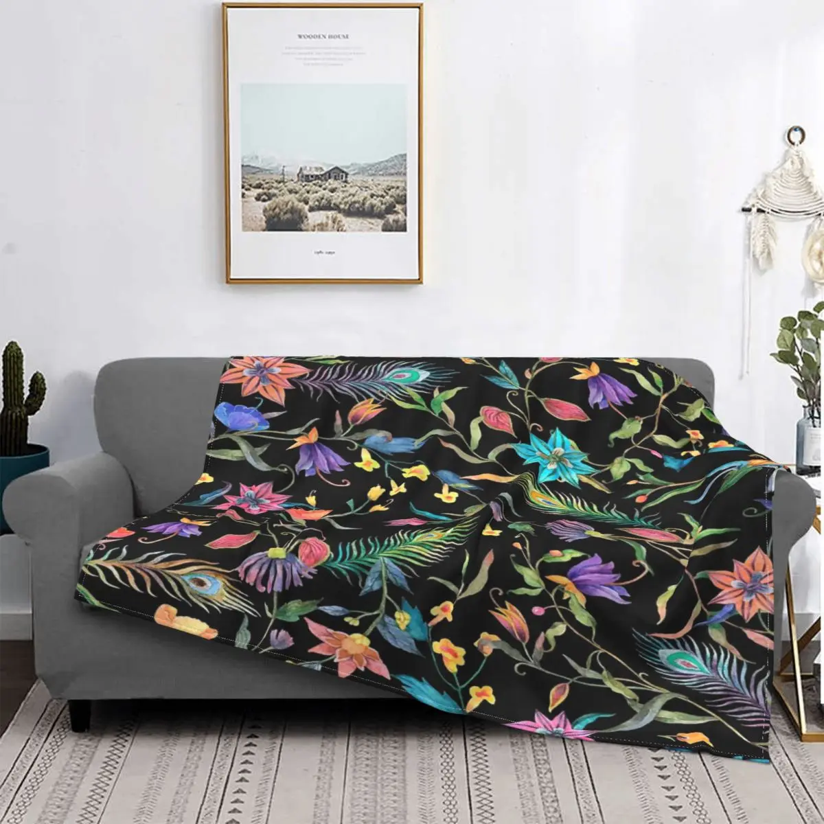 Manta Floral y de plumas para cama, manta a cuadros de Anime, manta de verano para bebé