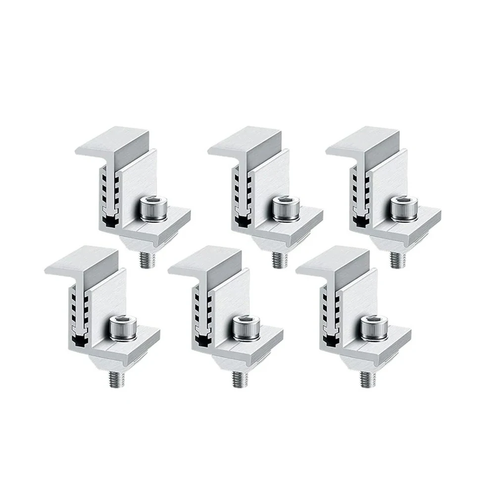 6 Pcs Aluminum Alloy Adjustable Solar Photovoltaic Bracket Side Pressure Medium Pressure Block Photovoltaic Bracket Accessories