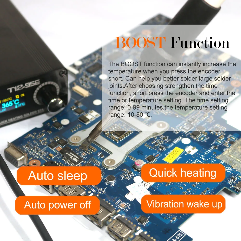 T12-956 OLED-STC 1.3 inch Digital display soldering station big screen With T12-907 Plastic handle and K solder iron tip