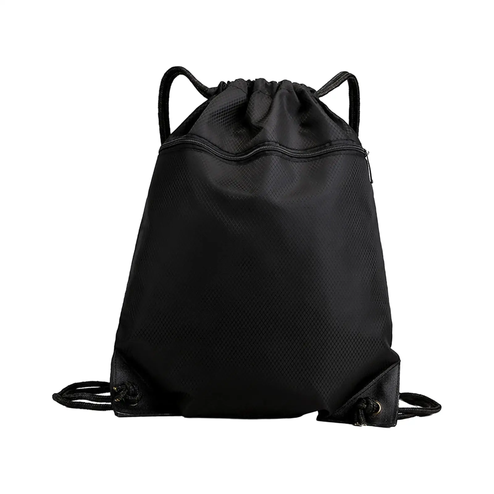 Drawstring Backpack with Zipper Pocket Durable Drawstring Backpack for Men Women
