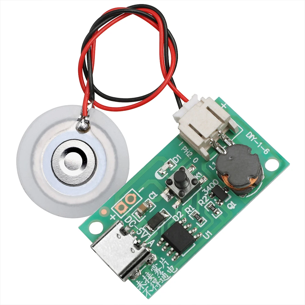 DC 5V 1.5-2W Mini Singolo Jet Umidificatore Modulo di Nebulizzazione Ad Ultrasuoni Atomizzazione Maker Nebbia Atomizzatore Tipo C Interfaccia
