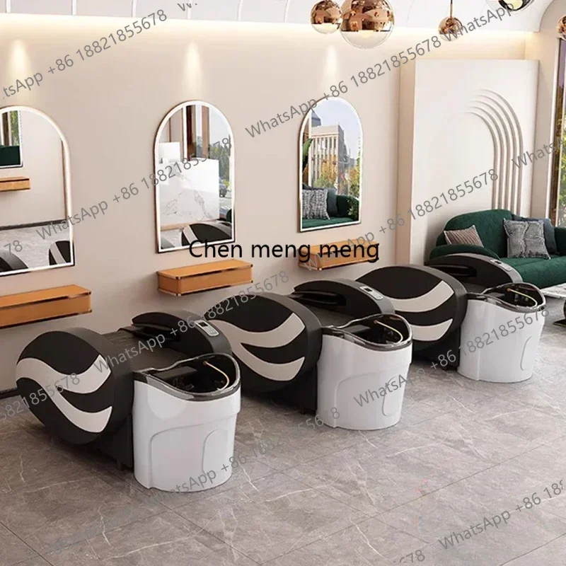 D80 Smart Electric Massage Shampoo Chairs Head Spa Hair Salon Stylist Shower Shampoo Bed Barber Shop Salon Furniture Champu