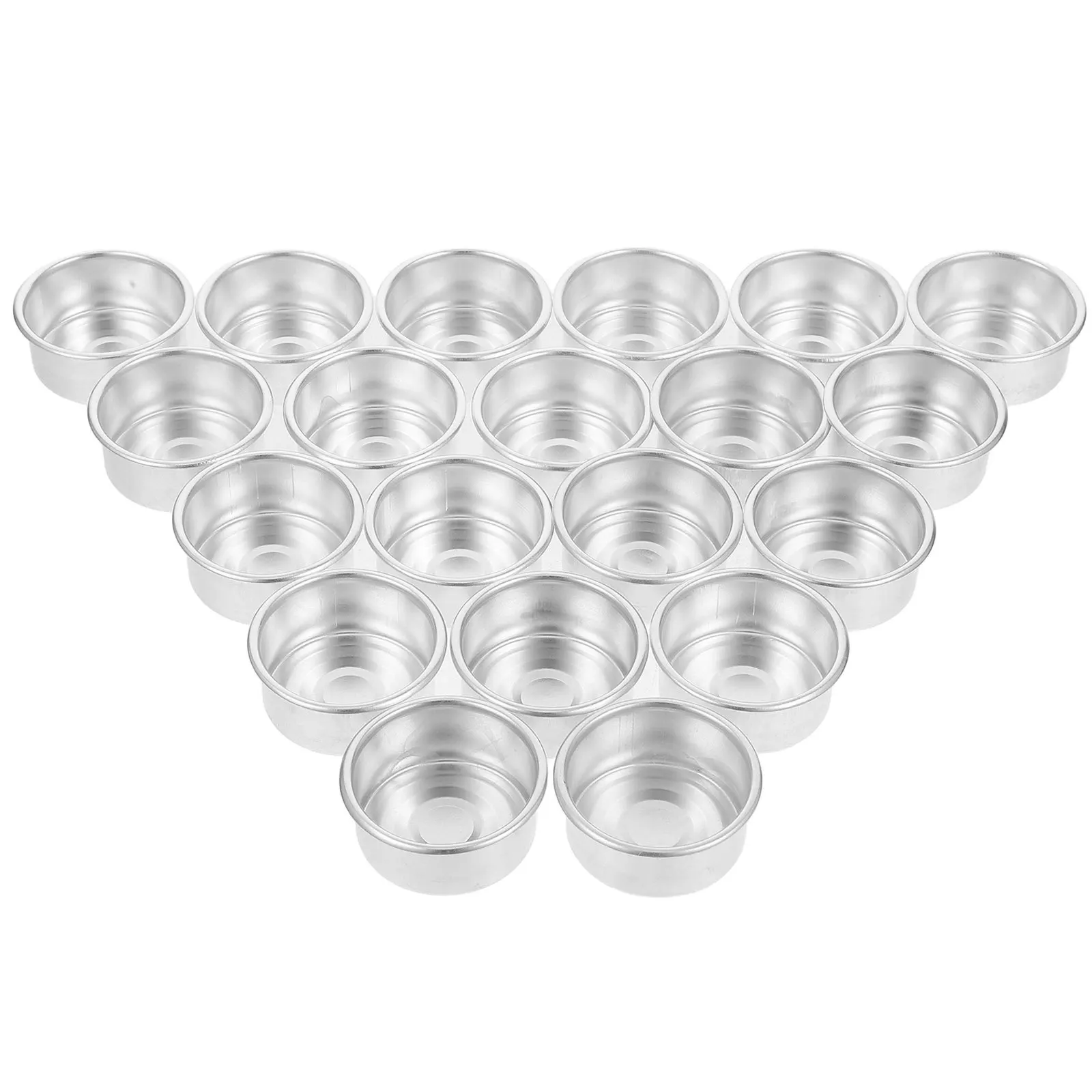 

20Pcs Silver Aluminum Cups Flanged Small Tea Light Holders for DIY Wreath Centerpiece Decorative Holders