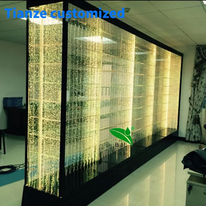 (customized)Factory direct sale night club furniture customized acrylic bubble wall LED bar wine shelf display cabinet