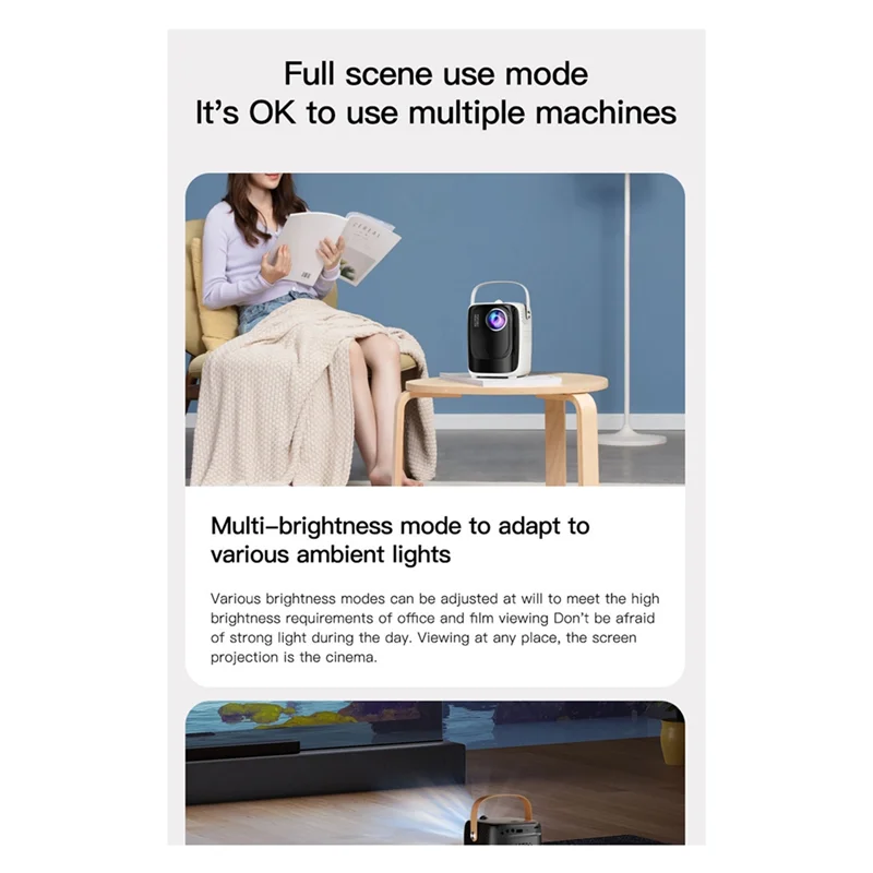 S10 1080P มินิโปรเจคเตอร์บลูทูธ Android แบบพกพาโปรเจคเตอร์ 5G WiFi โฮมเธียเตอร์-ABVP