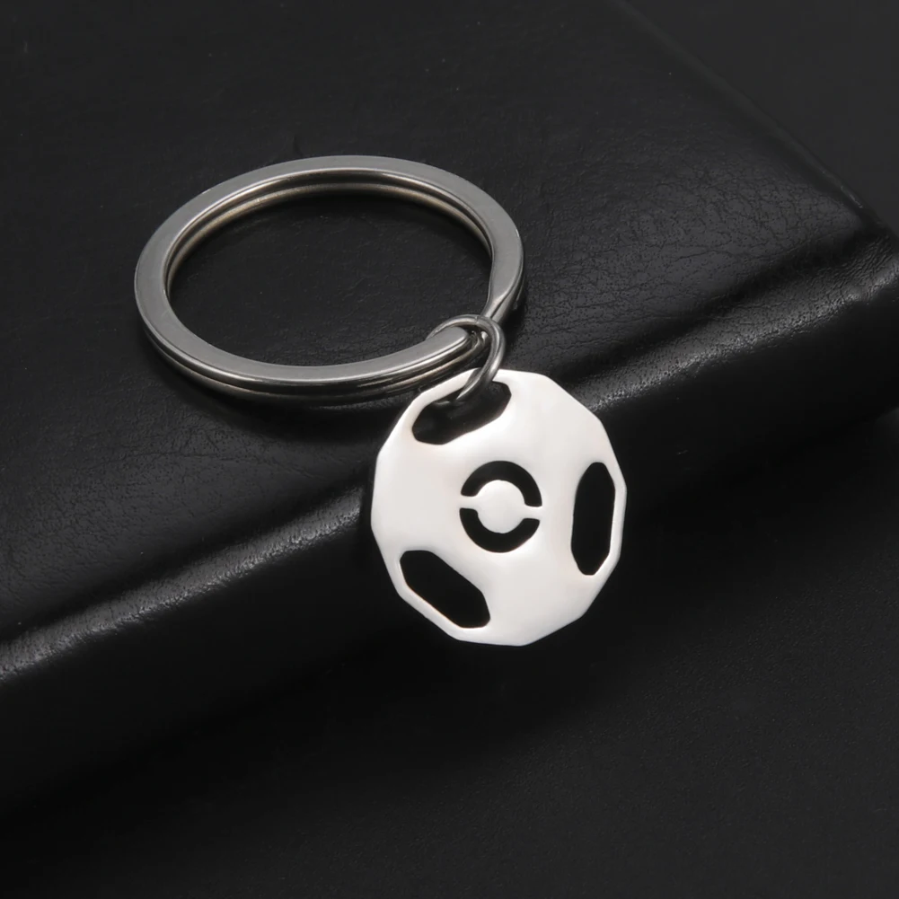 Simple Lovely Stainless Steel Keychain Hollow Football Pendant New Products in 2023 Gift for Women Gold Color Fashion Jewelry