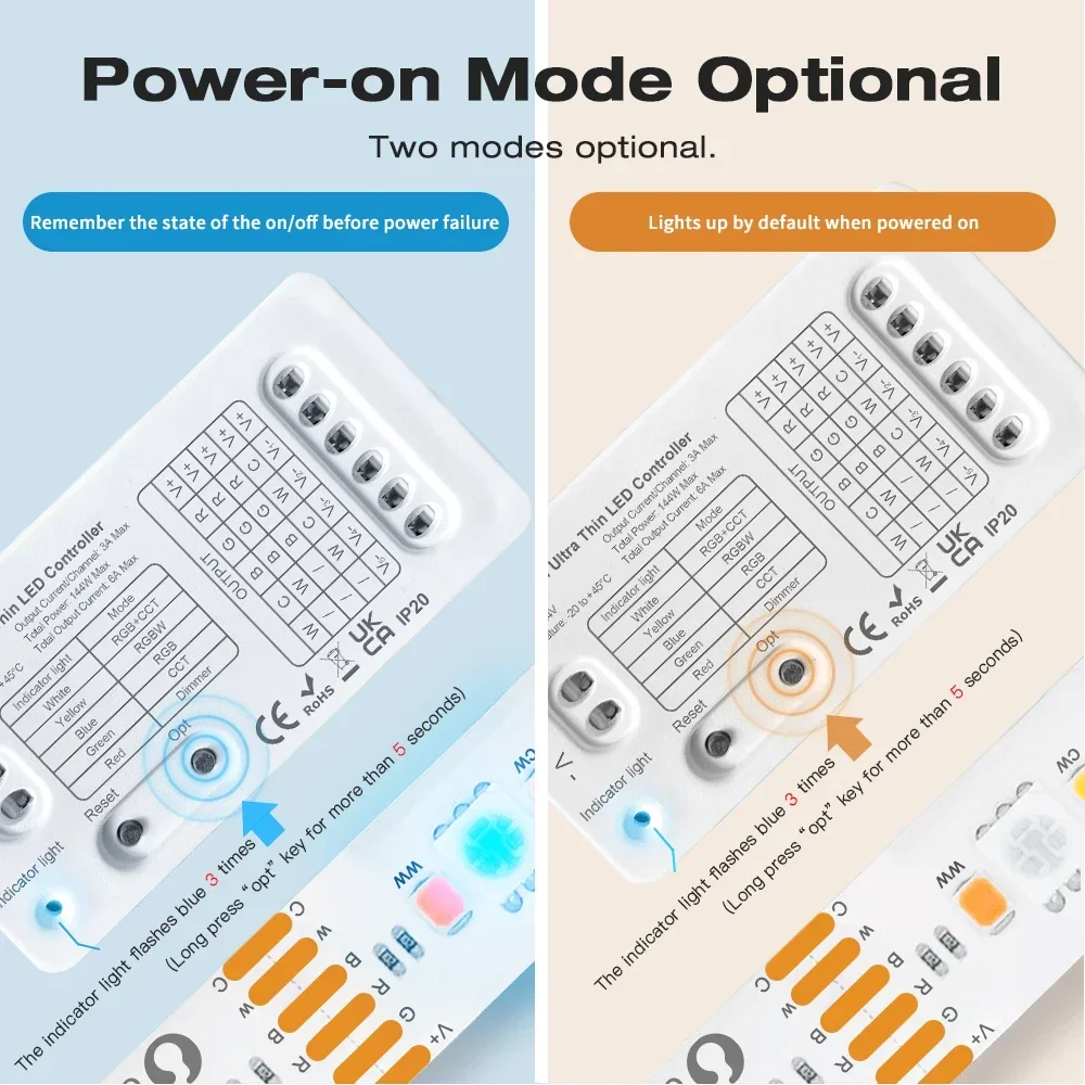 Zigbee Pro Utral Thin Mini 5 in 1 LED Controller DC5-24V RGBCCT/RGBW/RGB/WWCW/Dimmer LED Controller