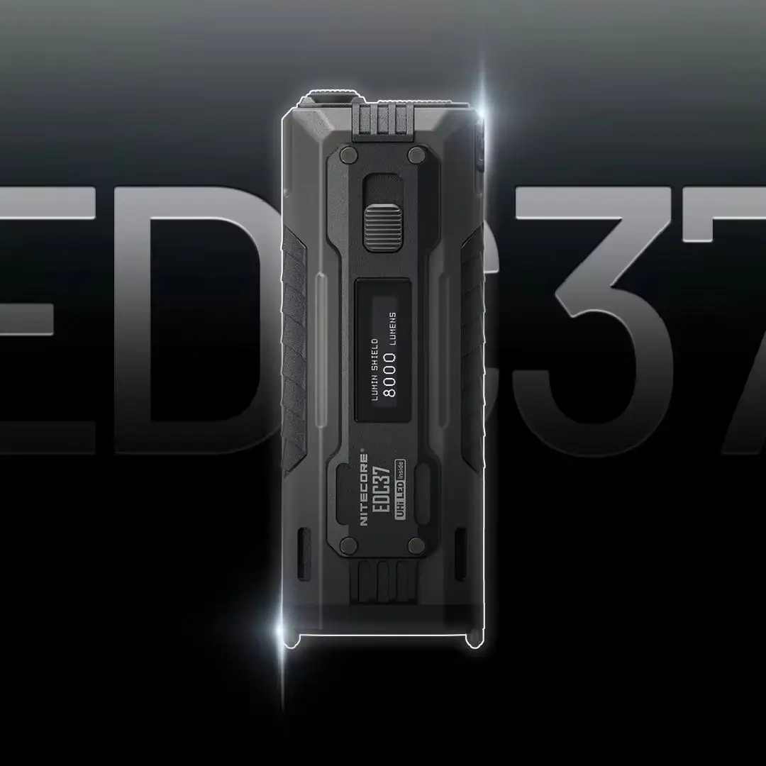 Nitecore EDC37 مصباح يدوي 4 جيب قابل لإعادة الشحن 20 متر USB-C 8000 لومن للمشي لمسافات طويلة LED EDC UHi شعاع مسافة مدمج 8000 مللي أمبير في الساعة