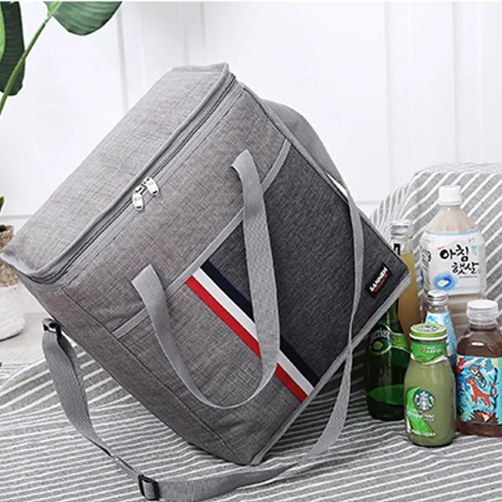 Casual Travel Handbags Oxford Cloth Waterproof Thermal Insulated Lunch Bags Picnic Bag Food Storage Box Cooler Bag