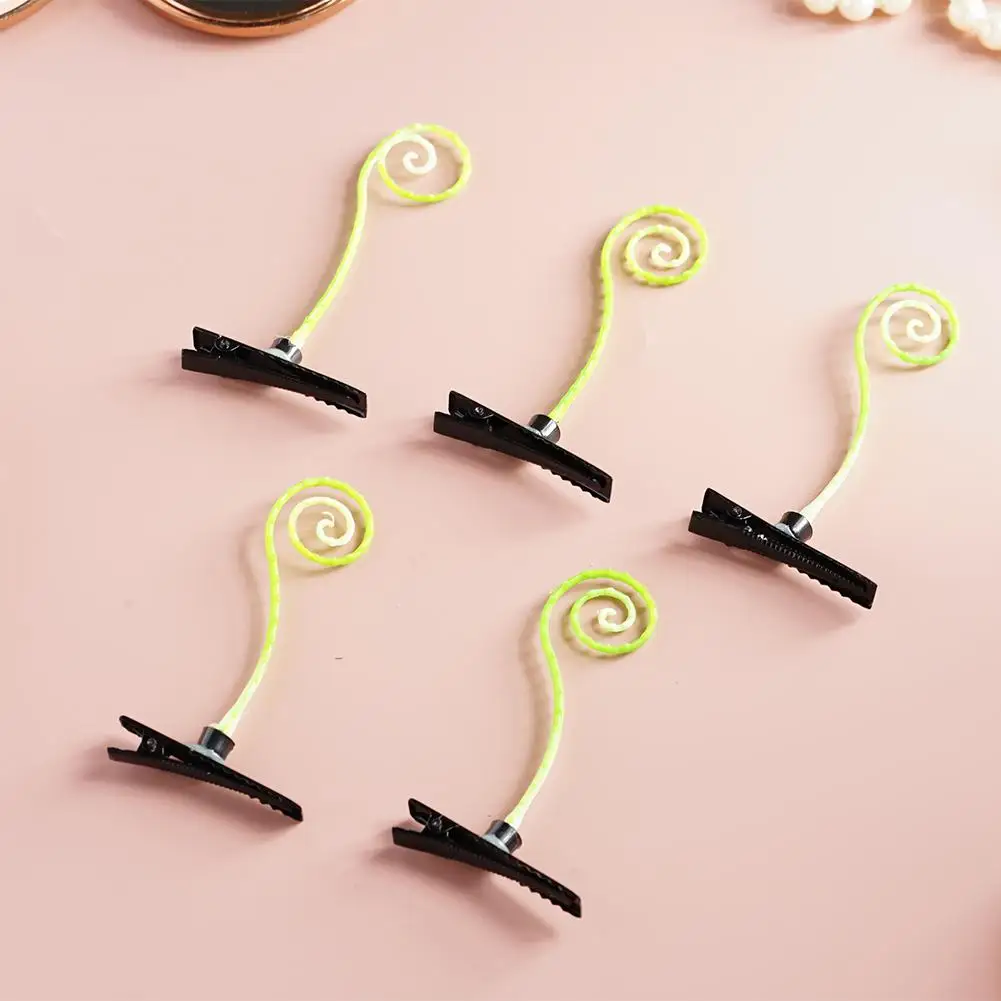 Creative Funny Little Bean Sprouts Grass Hair Clips for Girls Fashion Green Grass Bean Sprout Hairpins Headwear Clamp Claw view 2
