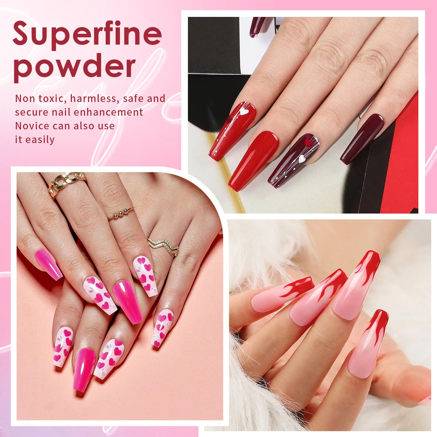 네일 아트 6 색 DIY 조각 파우더 컬러 크리스탈 네일 아트 파우더 6 색 세트 조각 파우더 10g 병