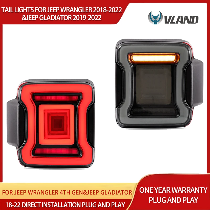 

Светодиодные задние фонари Wrangler 4-го поколения (JL) и 19-22 Jeep Gladiator (JT) Vland с последовательным указателем поворота