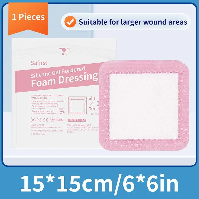 Adhesive Silicone Foam Dressing 1pcs Waterproof Bed Sore Solution for Skin Protection
