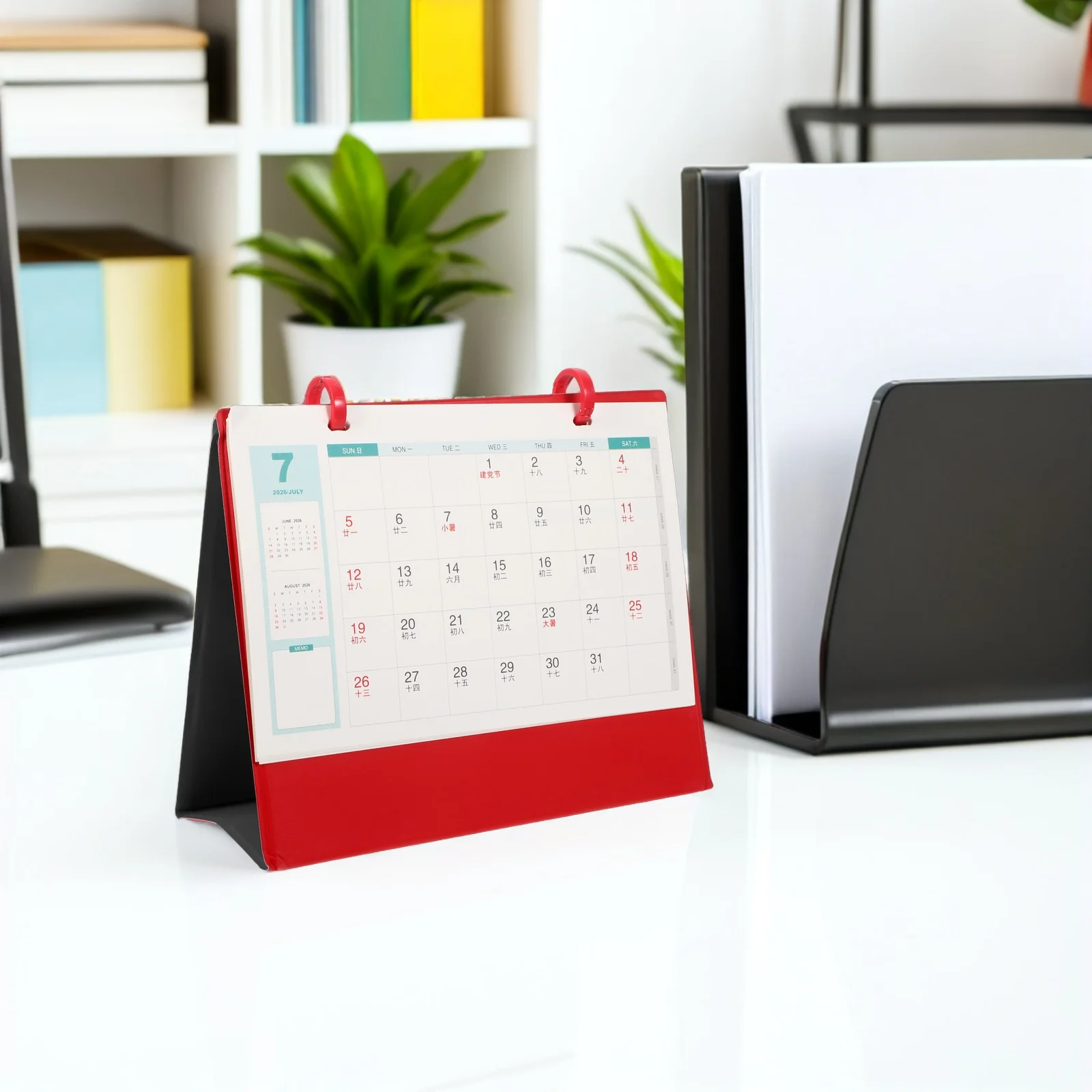 

Mini Desk 2026 Pu Standing Flip Calendar For Office Home Decor Horse Year Themed Desktop Organizer Table Calendar