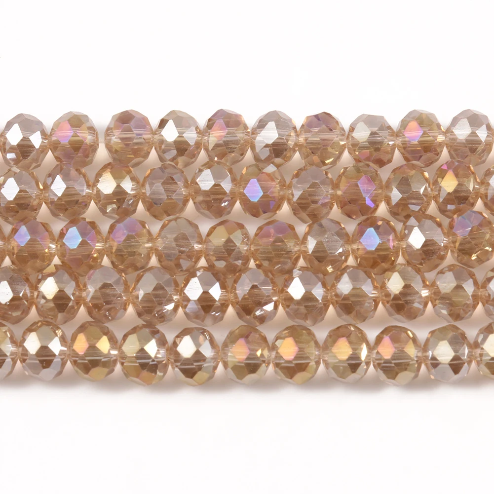 Champagne Color Austrian CrystalGlass Beads 3 4 6 8mm for Jewelry Making Faceted Loose Spacer beads for Bracelets Necklace DIY