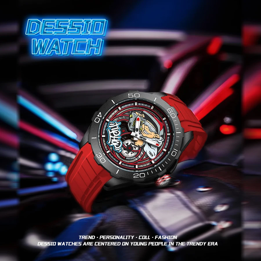 Deesio Mechanical Automatic Movement Wristwatch Carbon Fiber Case Luminous Waterproof Casual Fashion Watch For Men Gifts