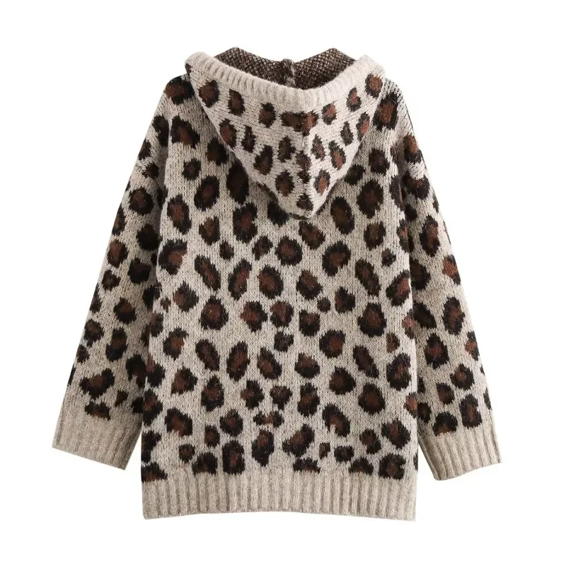 CharmChant Hooded Sweatshirts Loose Fit Hoody Y2k Harajuku Autumn Long Sleeve Hoodies Women's Winter Top Leopard Print Hoodies