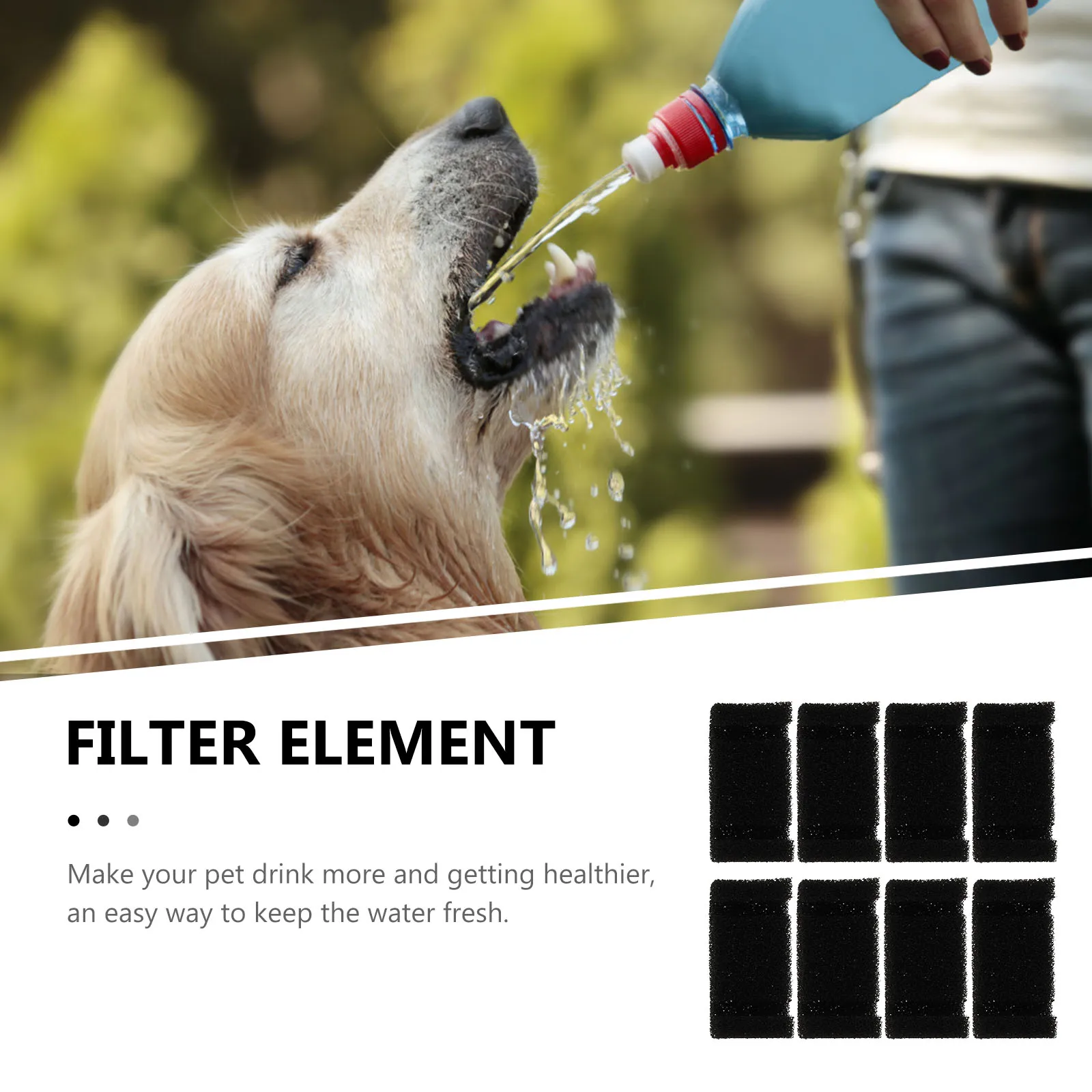 

8PCS Pet Dispenser Fountain Filter Replacement Automatic Sponge Filters Cotton for Cat Automatic Water Fountain Filter Bowl