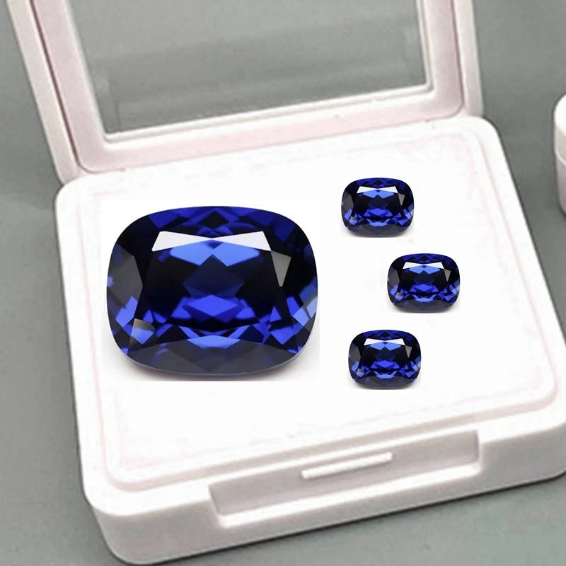 

Premium Blue Sapphire Gem Mohs Hardness Gems Baguette Faceted Cut Test Sapphire for Jewelry Making/Collection/Gift