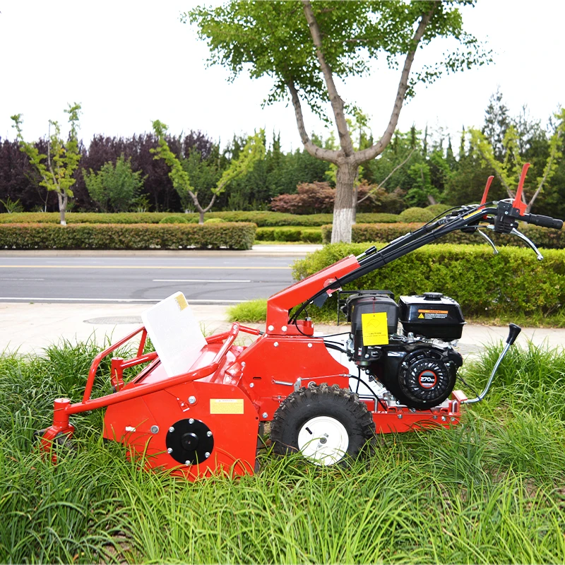 Grassland green trimming wheel lawn mower CE EPA 0680L Grass Cutter 9hp Gasoline Flail Mower Walking Behind Self-walking Tractor