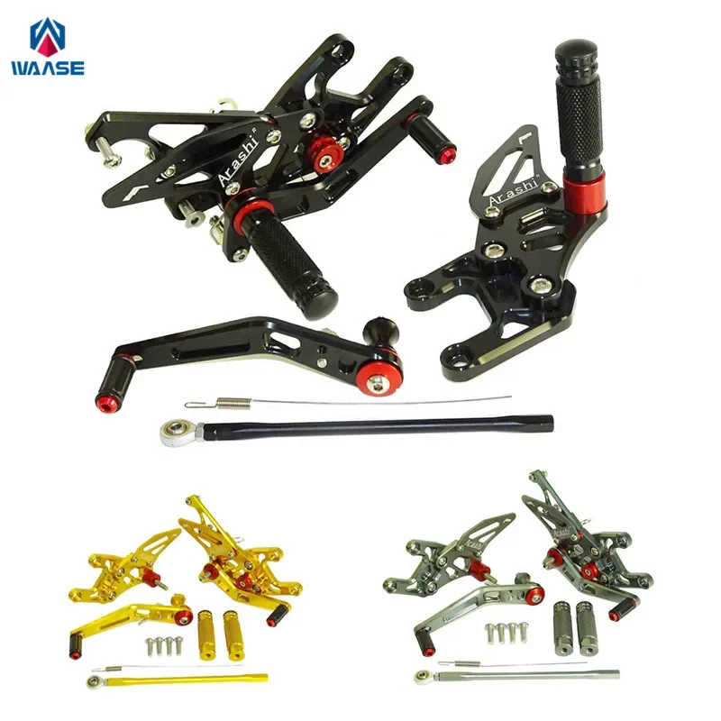 WAASE Adjustable Rider Rear Sets Rearset Footrest Foot Pegs For Honda CBR1000RR CBR 1000 RR SC59 2008 2009 2010 2011 2012-2016