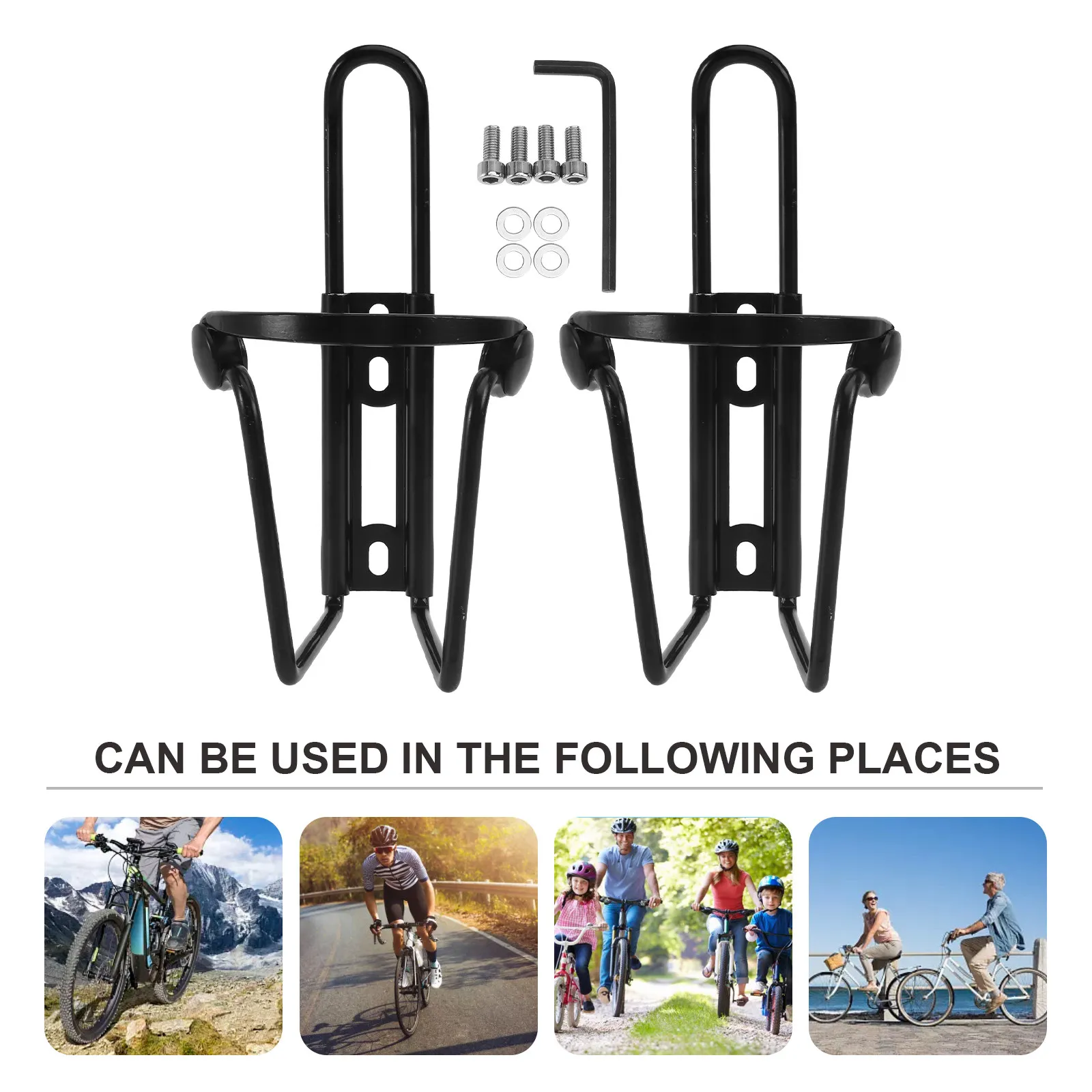 

2Pcs Cycling Water Bottle Holder Aluminum Alloy Outdoor Bike Rack Bracket Cup Mount Easy Install Screw Hole Water Bottle Rack