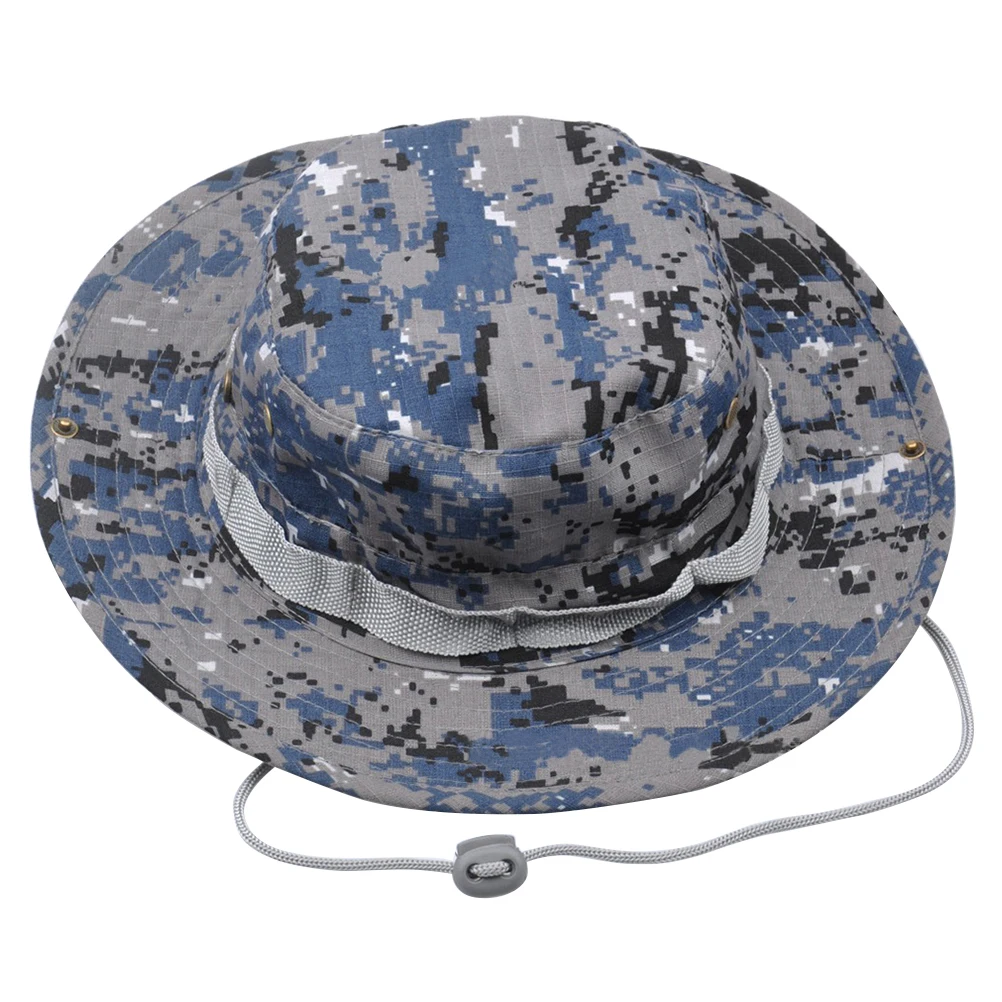 

Outdoor Fisherman Sun Protection Hat Wide Brim Sunshade Cap For Hiking Fishing Trekking Travel Men Women Blue Camouflage