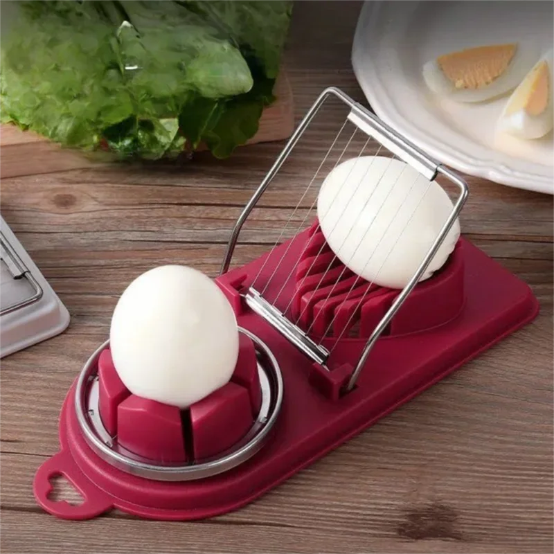 CANBOUN Multifunctional Egg Slicers Stainless Steel Slicer Fancy Splitter Egg Cutting Tool Home 2-in-1 Egg Cutter Kitchen Gadget