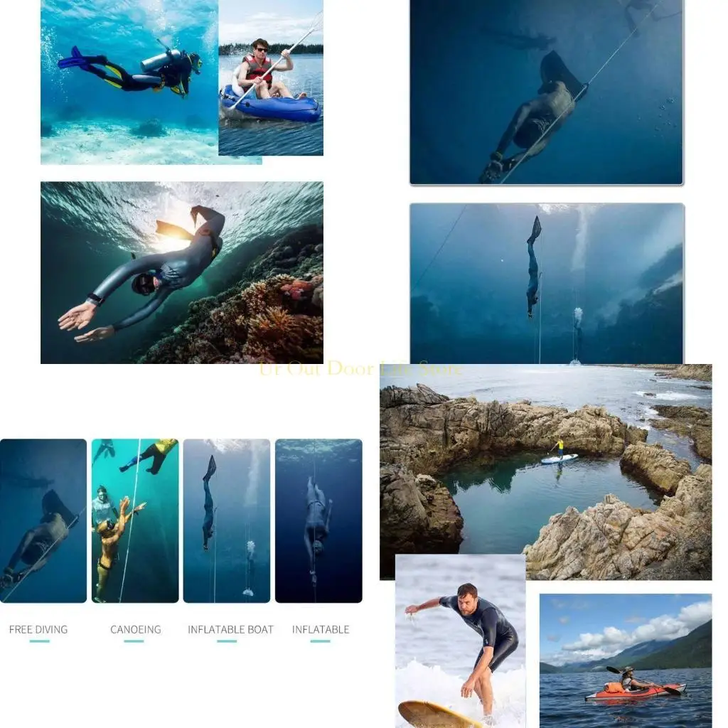 

77UF Нейлоновый ремешок на запястье для дайвинга с наклейкой, D-образный ремешок из нержавеющей стали, снаряжение для подводного