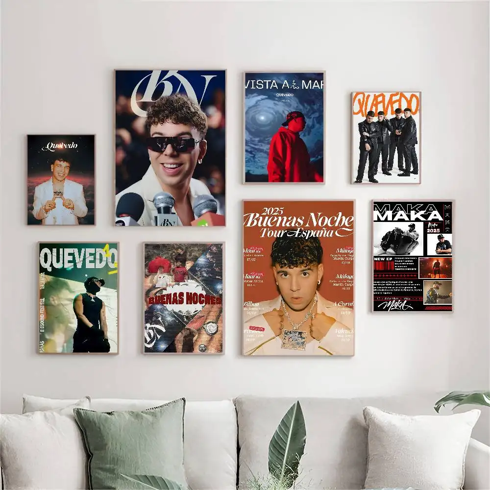 Popular Q-Quevedo Singer Anime Posters Sticky Decoracion Painting Wall Art White Kraft Paper Wall Decor