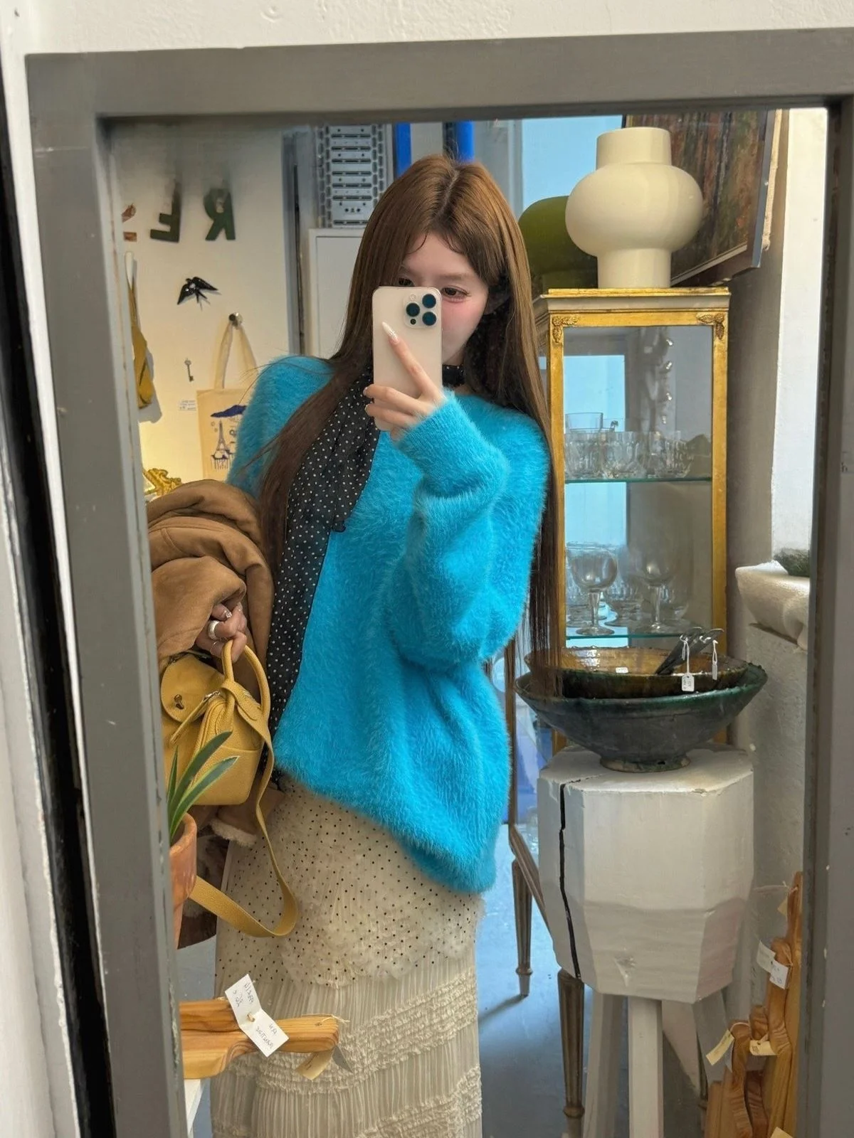 

Soft Faux Mink Knit Sweater Women's Loose Slimming Korean Sle Autumn Winter New Arrival Comfortable Warm Heated Long Sve...