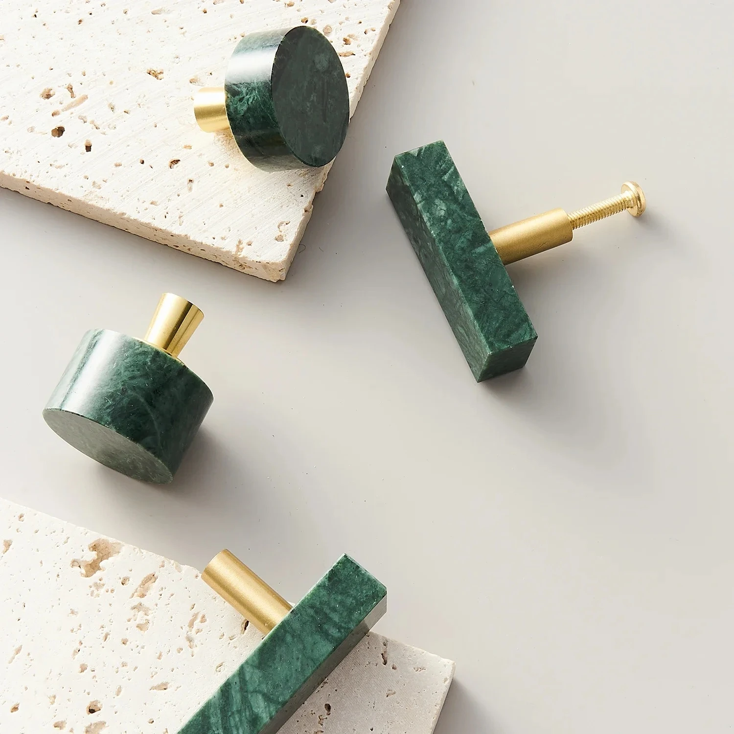 مقابض الأثاث النحاسية الرخامية الحديثة الأبيض الأخضر جولة تسحب خزانة خزانة مضمد درج مقابض خزانة المطبخ #3