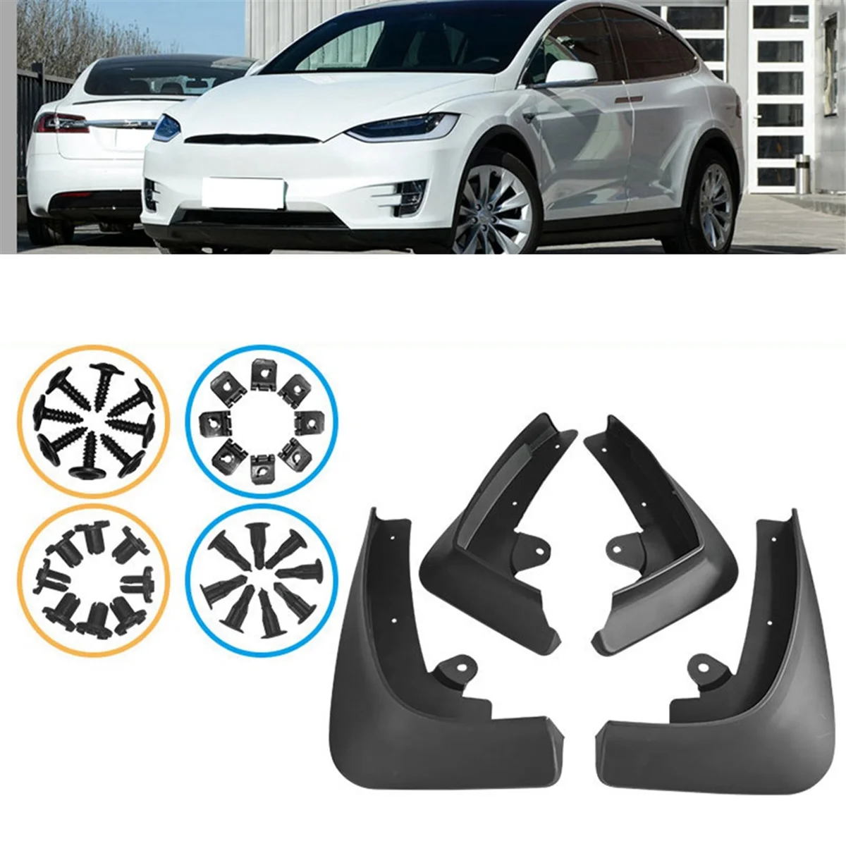 4PCS Car Mudguard Mud Flaps Splash Mud Guard Fender for Tesla MODEL X 2016-2021 Car Accessories