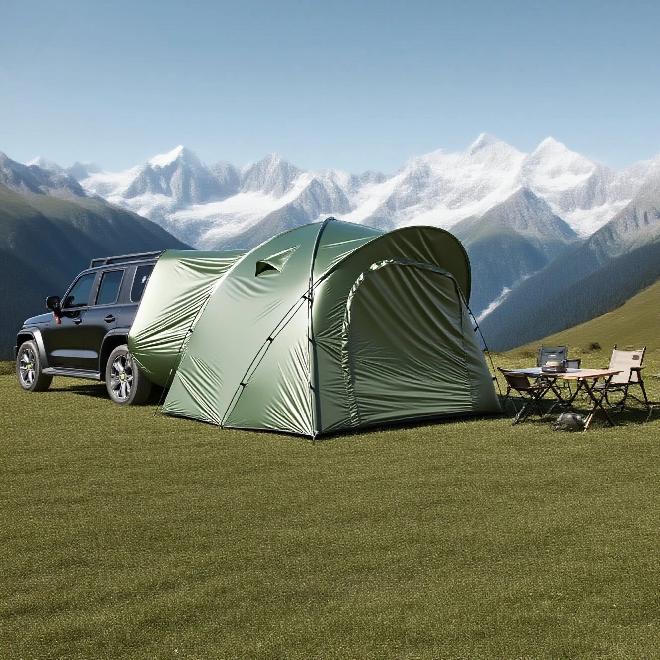 

Premium 3-4 Person SUV Tent PU4000 Waterproof Car Camping Shelter with Mesh Bug Door, Ventilated Quick-Pitch Setup