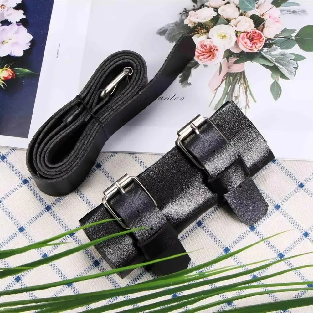 Leather Sword Belt Holder Adjustable Waist Strap Single Sword Katana Scabbard Belt Buckled Loop Sword Waist Hanger