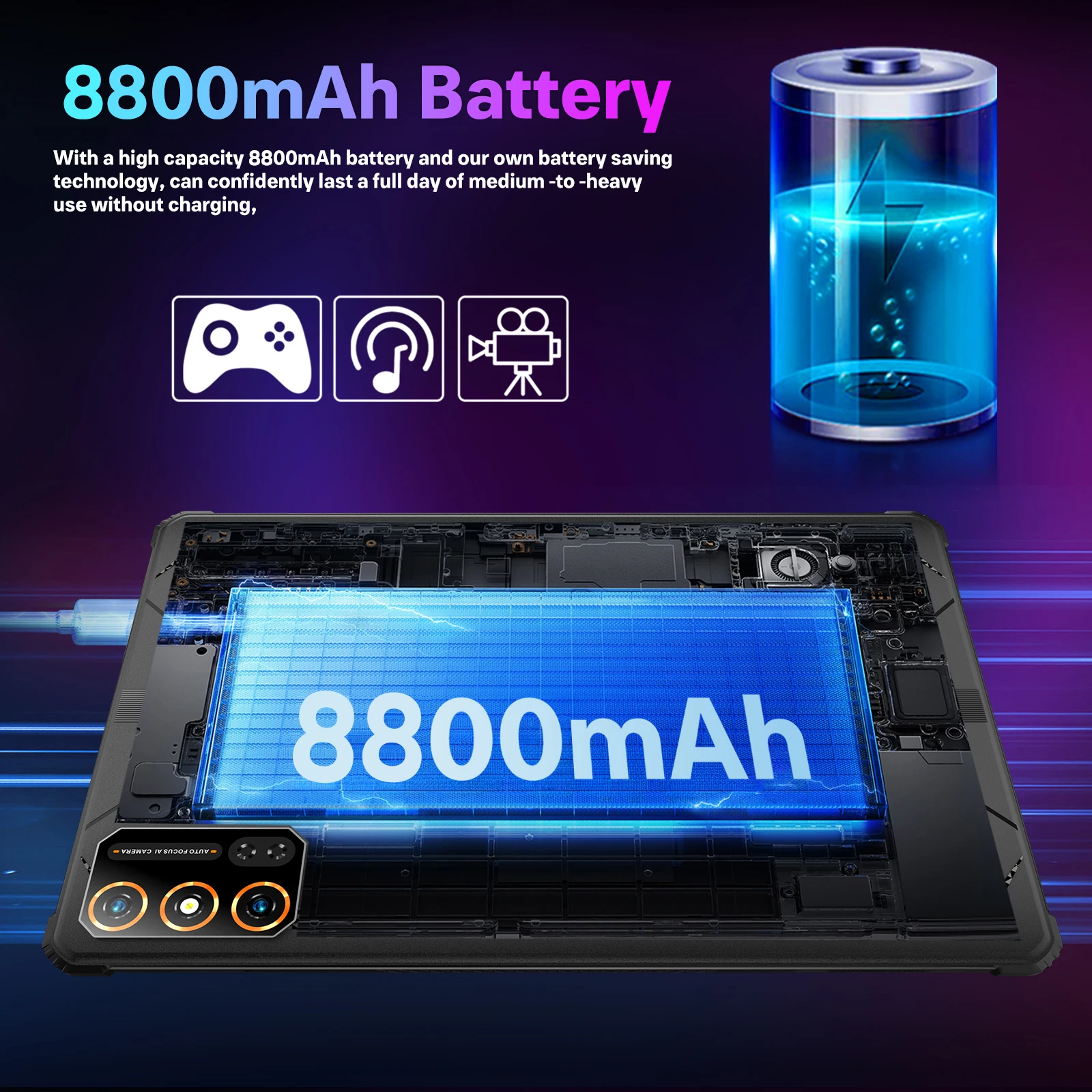 Nieuw ontwerp 10,1 inch Android 14 tablet-pc 8 GB 128G Google Play 4G Telefoongesprek Wifi Anti-valverlichtingsmodi GPS 8800 mAh Kids Tab