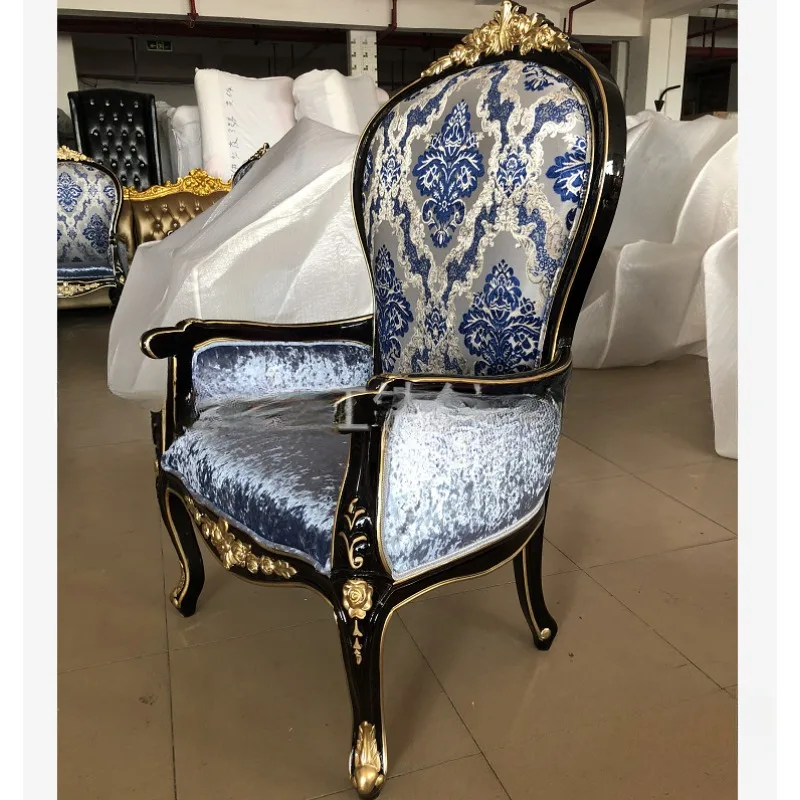 Factory direct sales European solid wood single sofa chair tiger chair reception high back chair leisure balcony negotiation cha