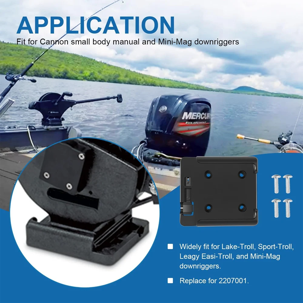 2207001 Tab Lock Quick Mount Base Fit for Cannon Small Body Manual Mini-Mag Downriggers, Fit for Lake-Sport-Troll